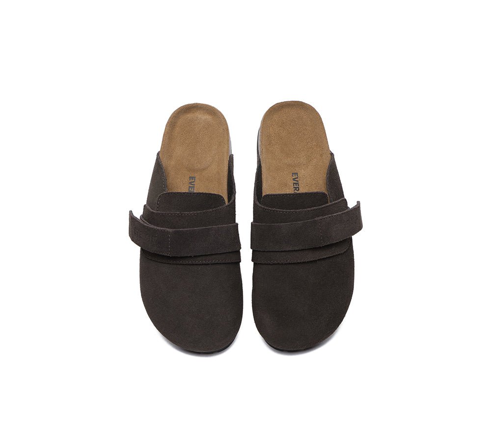 Double Adjustable Strap Embossed Slip - on Summer Flat Clog Slides Skyler - Slides - Chocolate - AU Ladies 4 / AU Men 2 / EU 35 - Uggoutlet