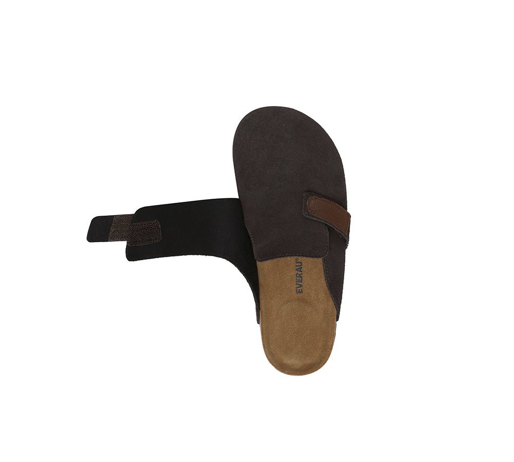 Double Adjustable Strap Embossed Slip - on Summer Flat Clog Slides Skyler - Slides - Chocolate - AU Ladies 4 / AU Men 2 / EU 35 - Uggoutlet