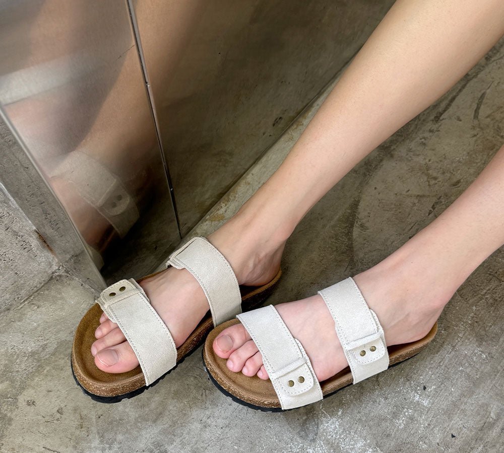 Double Straps Embossed Slip - on Summer Sandal Slides Aurelia - Slides - Chestnut - AU Ladies 4 / AU Men 2 / EU 35 - Uggoutlet