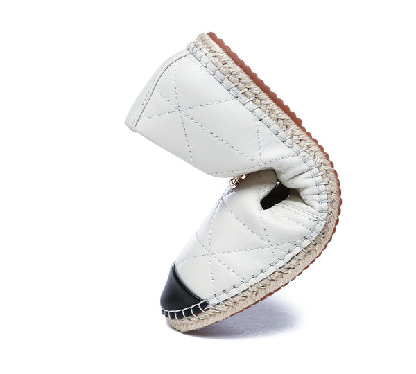 Espadrilles - Women Leather Slip-on Flat Espadrilles Evelyn