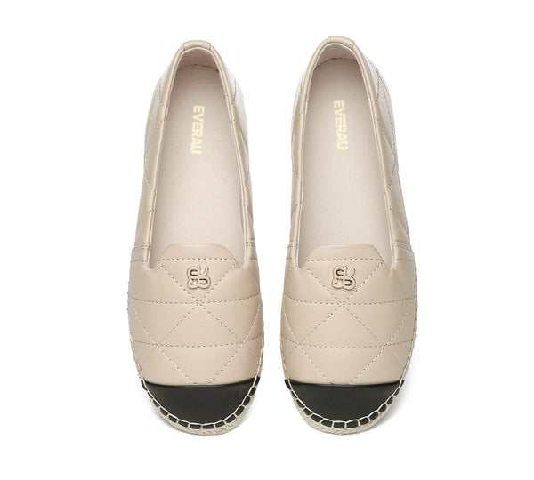 Espadrilles - Women Leather Slip-on Flat Espadrilles Evelyn