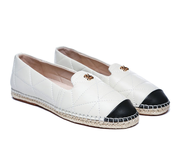 Espadrilles - Women Leather Slip-on Flat Espadrilles Evelyn