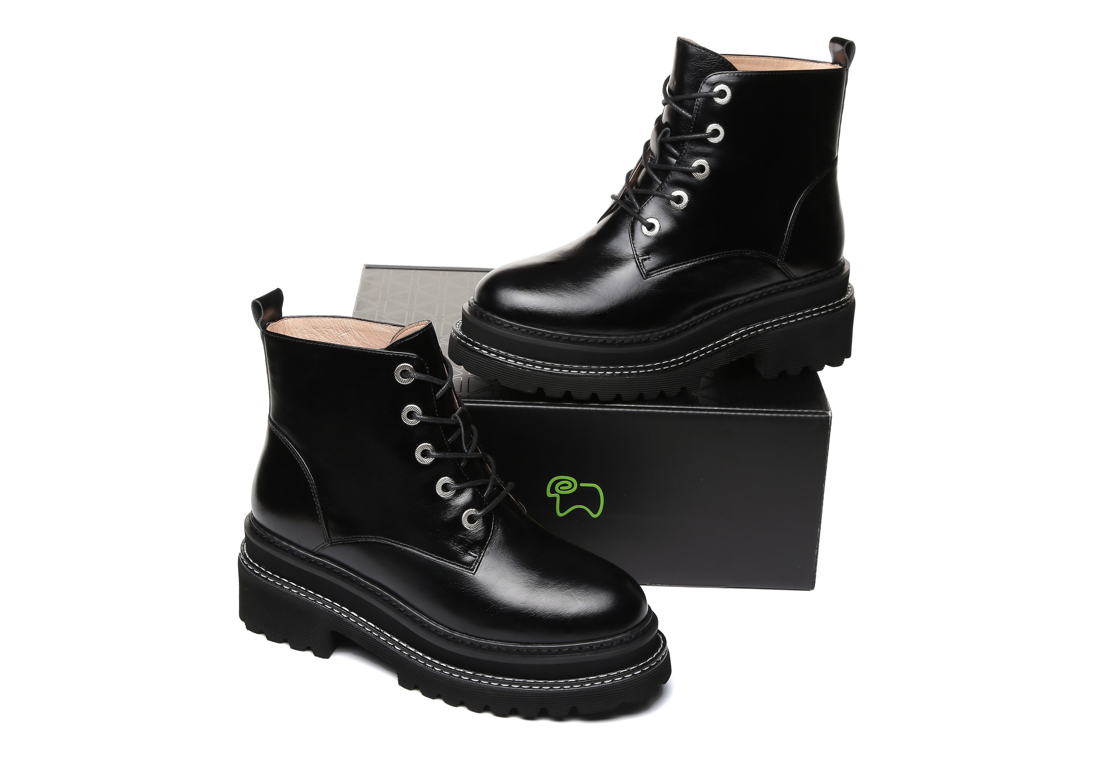 EVERAU® Chunky Ankle Boots Women Arial - UGG Boots - Black - AU Ladies 4 / AU Men 2 / EU 35 - Uggoutlet
