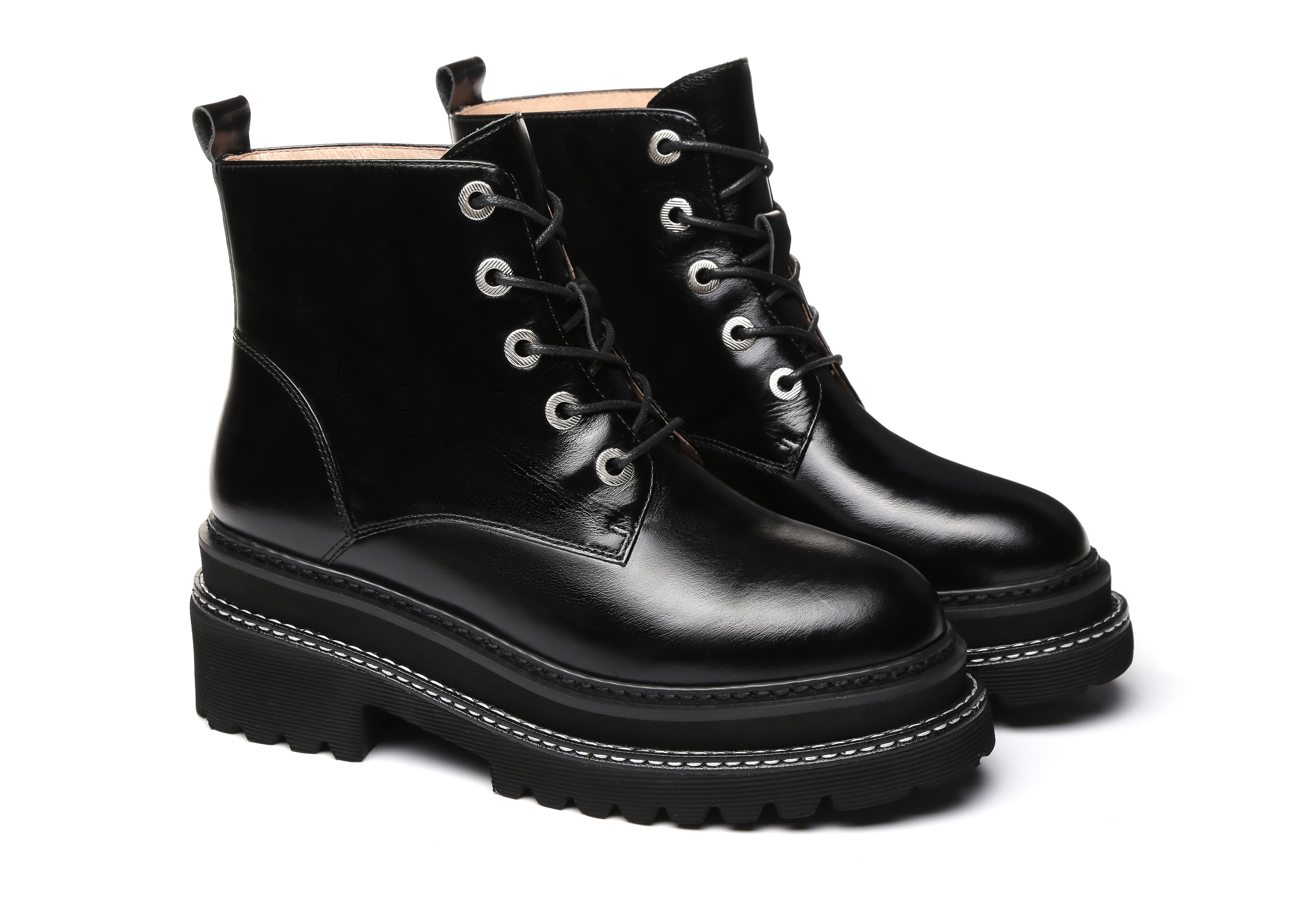 EVERAU® Chunky Ankle Boots Women Arial - UGG Boots - Black - AU Ladies 4 / AU Men 2 / EU 35 - Uggoutlet