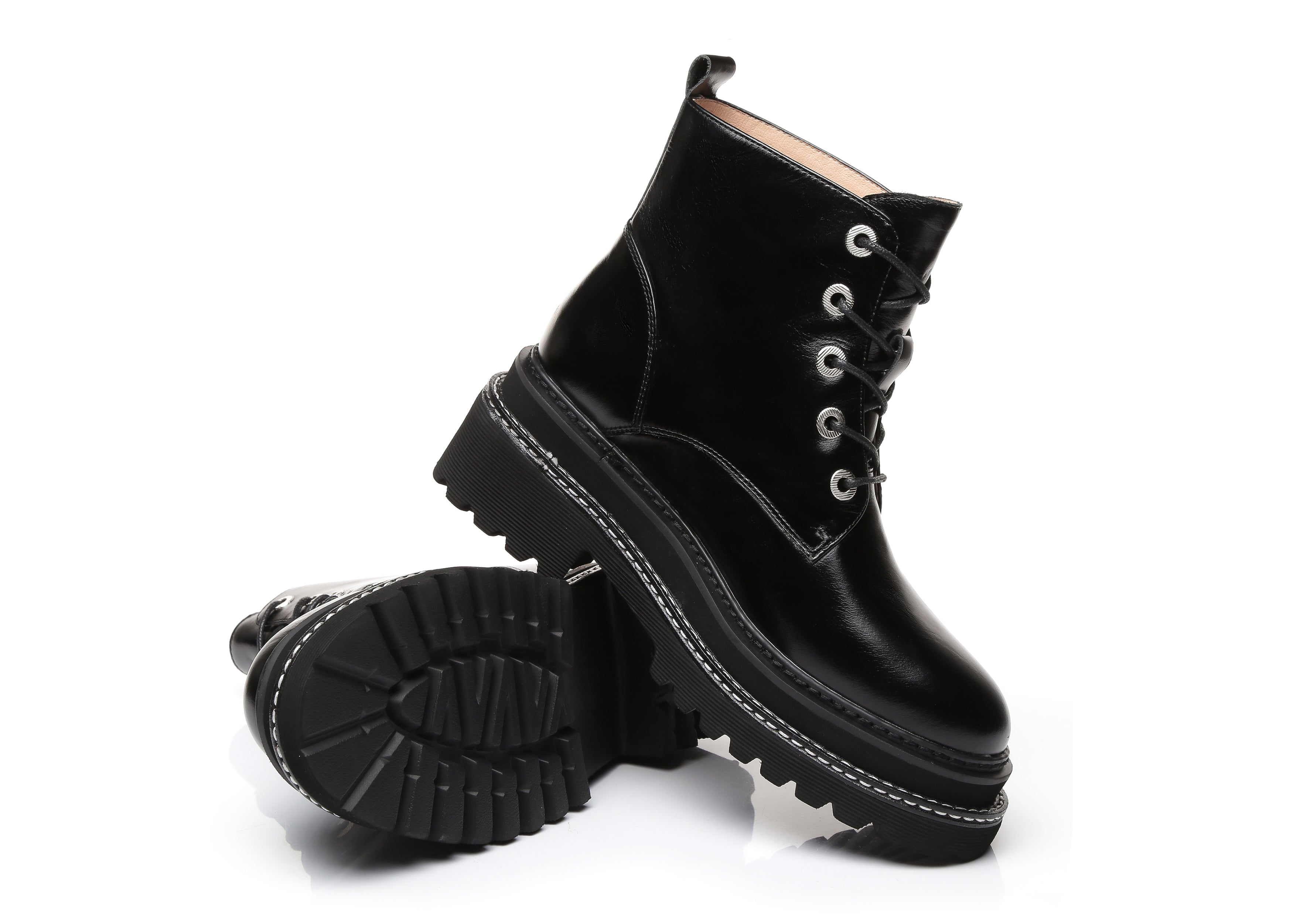 EVERAU® Chunky Ankle Boots Women Arial - UGG Boots - Black - AU Ladies 4 / AU Men 2 / EU 35 - Uggoutlet