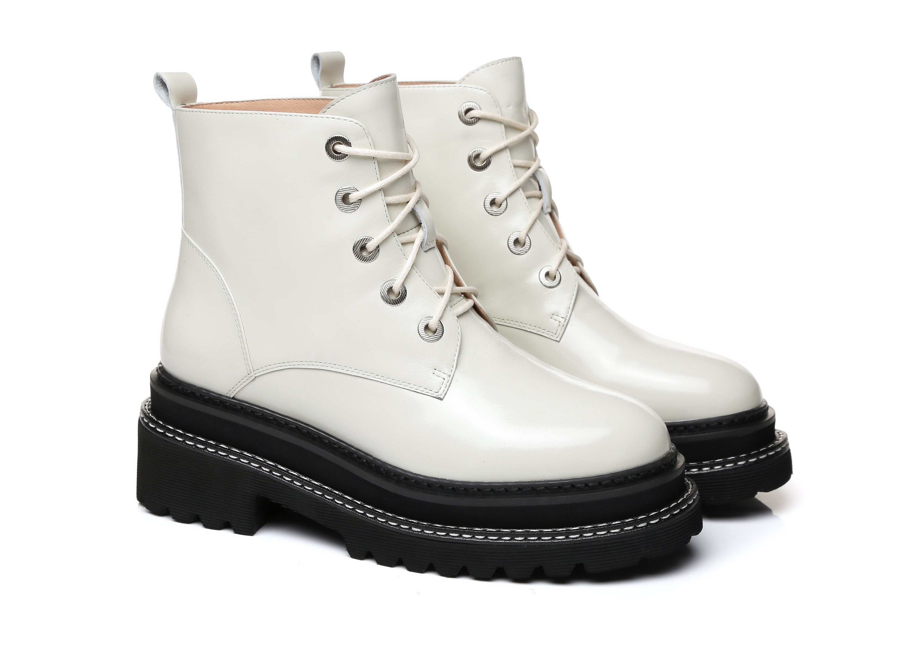EVERAU® Chunky Ankle Boots Women Arial - UGG Boots - White - AU Ladies 4 / AU Men 2 / EU 35 - Uggoutlet