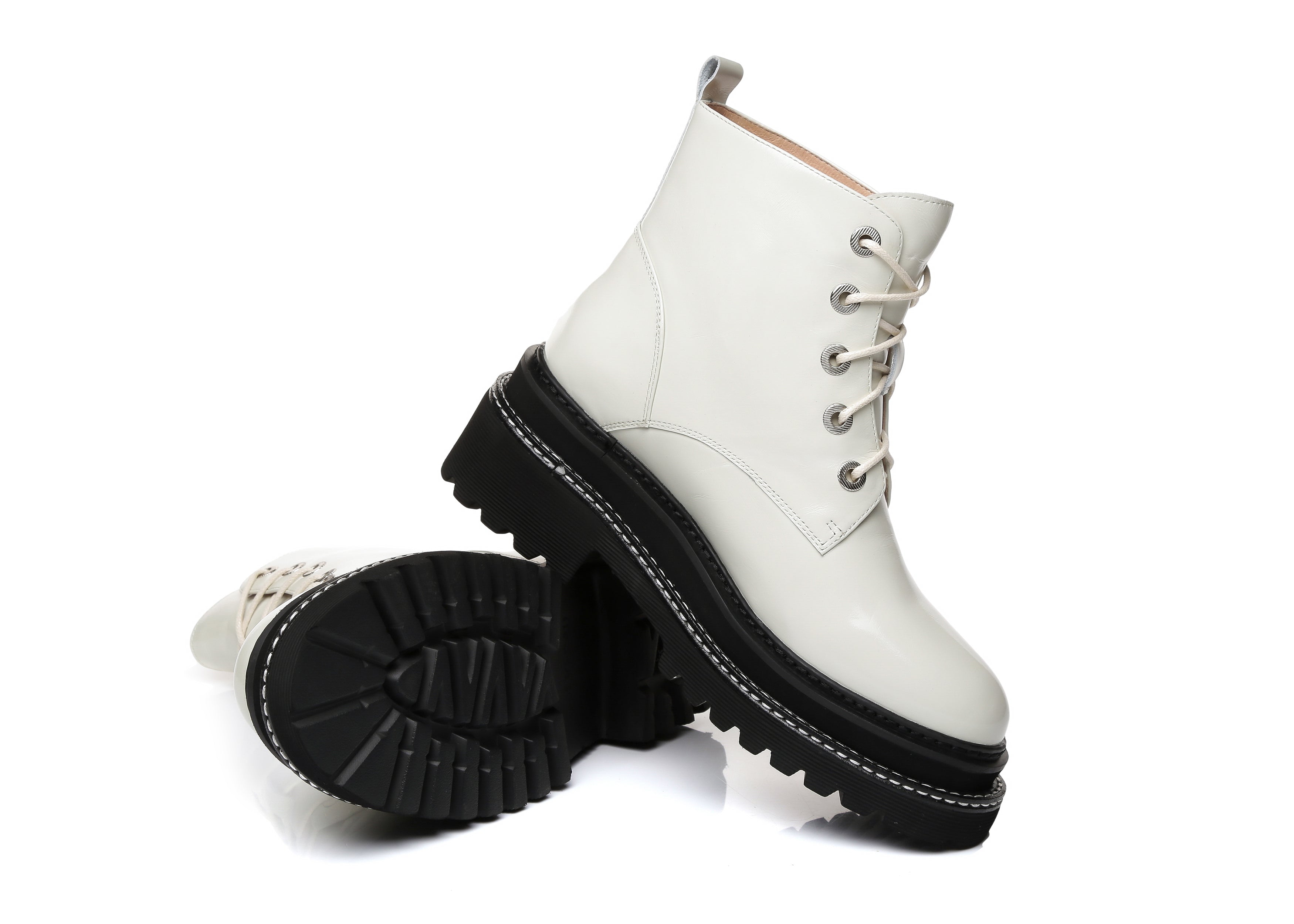 EVERAU® Chunky Ankle Boots Women Arial - UGG Boots - White - AU Ladies 4 / AU Men 2 / EU 35 - Uggoutlet