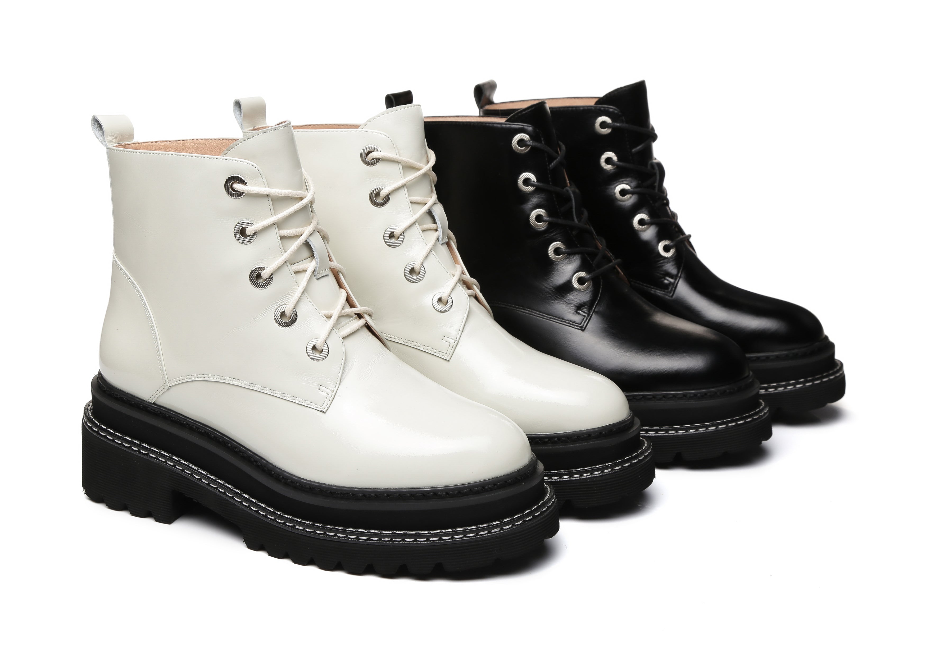 EVERAU® Chunky Ankle Boots Women Arial - UGG Boots - White - AU Ladies 4 / AU Men 2 / EU 35 - Uggoutlet