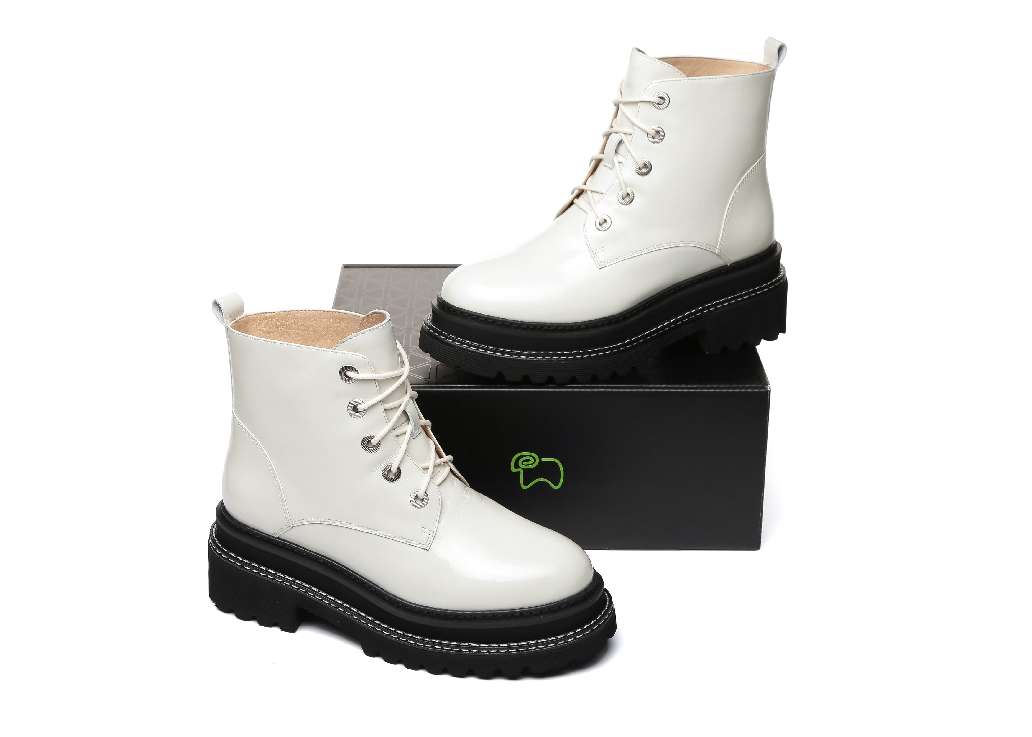 EVERAU® Chunky Ankle Boots Women Arial - UGG Boots - White - AU Ladies 4 / AU Men 2 / EU 35 - Uggoutlet