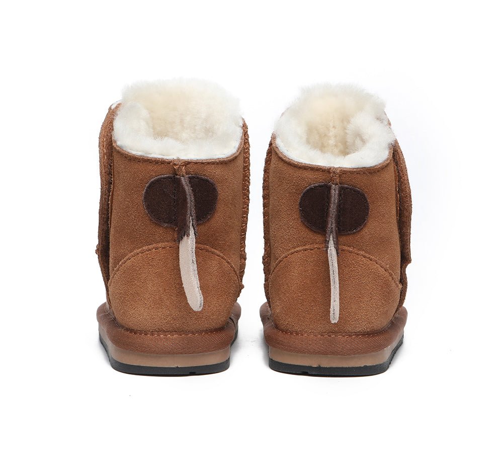 EVERAU® Hook And Loop Ugg Boots Squirrel Toddler - UGG Boots - Chestnut - S - Uggoutlet