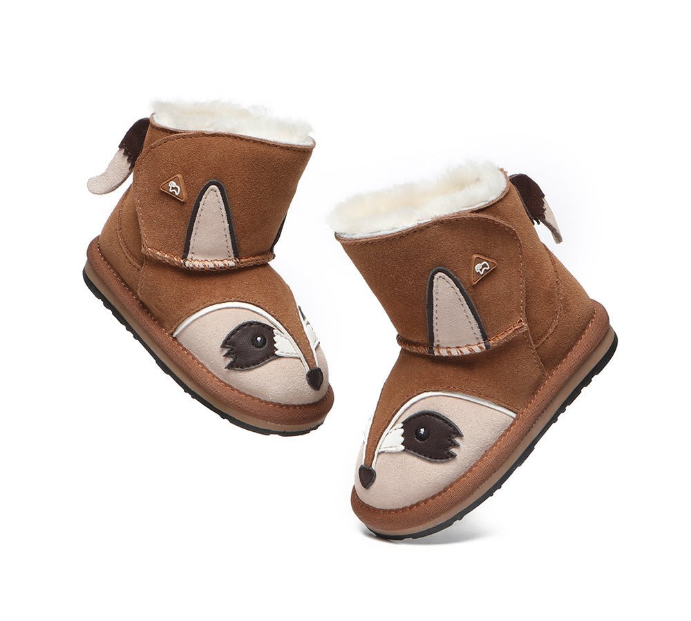 EVERAU® Hook And Loop Ugg Boots Squirrel Toddler - UGG Boots - Chestnut - S - Uggoutlet