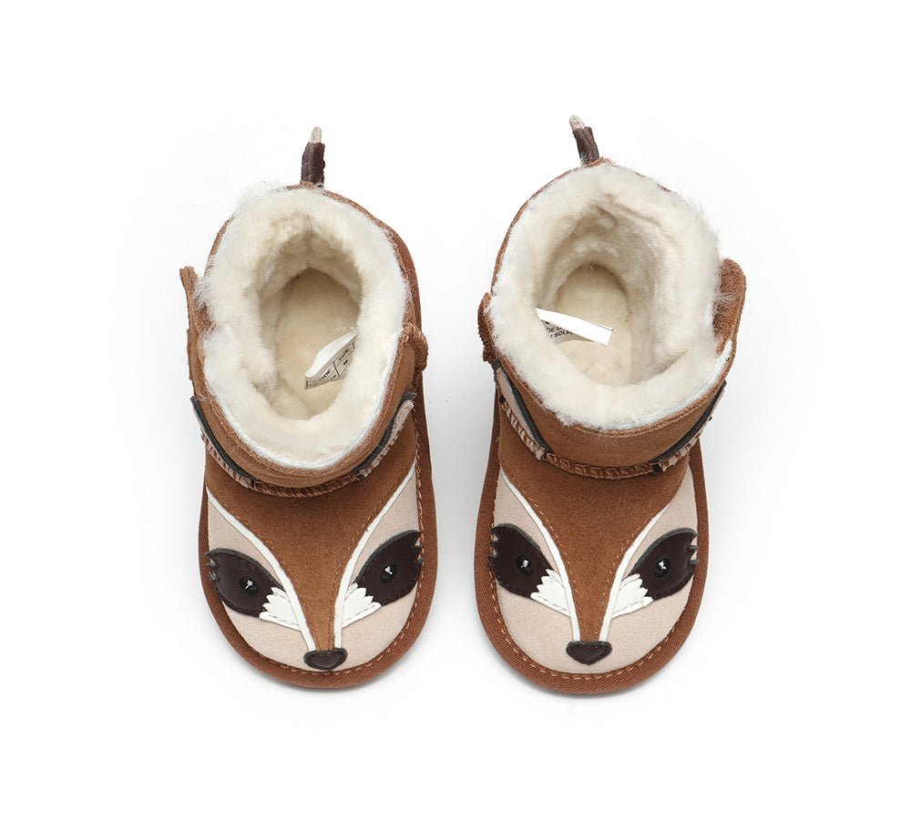 EVERAU® Hook And Loop Ugg Boots Squirrel Toddler - UGG Boots - Chestnut - S - Uggoutlet