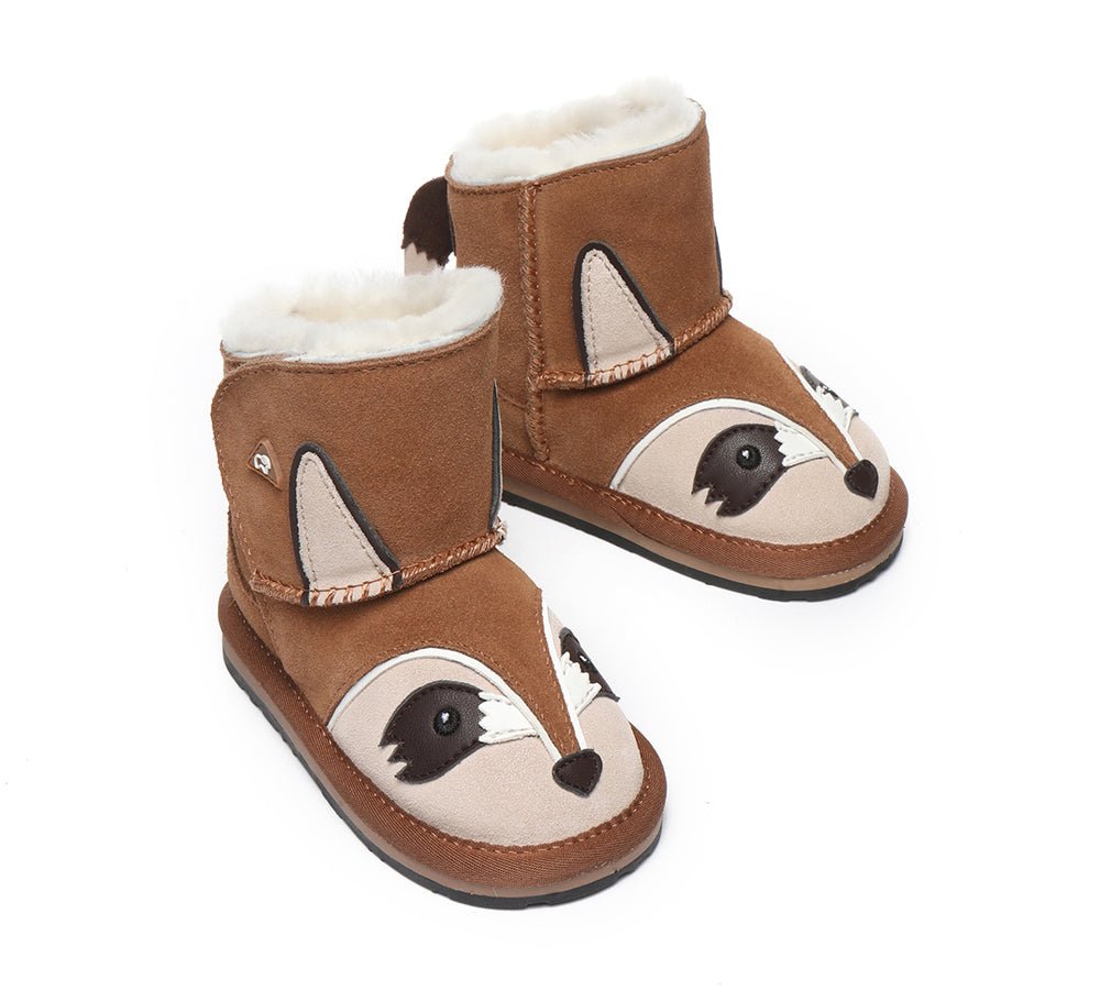EVERAU® Hook And Loop Ugg Boots Squirrel Toddler - UGG Boots - Chestnut - S - Uggoutlet