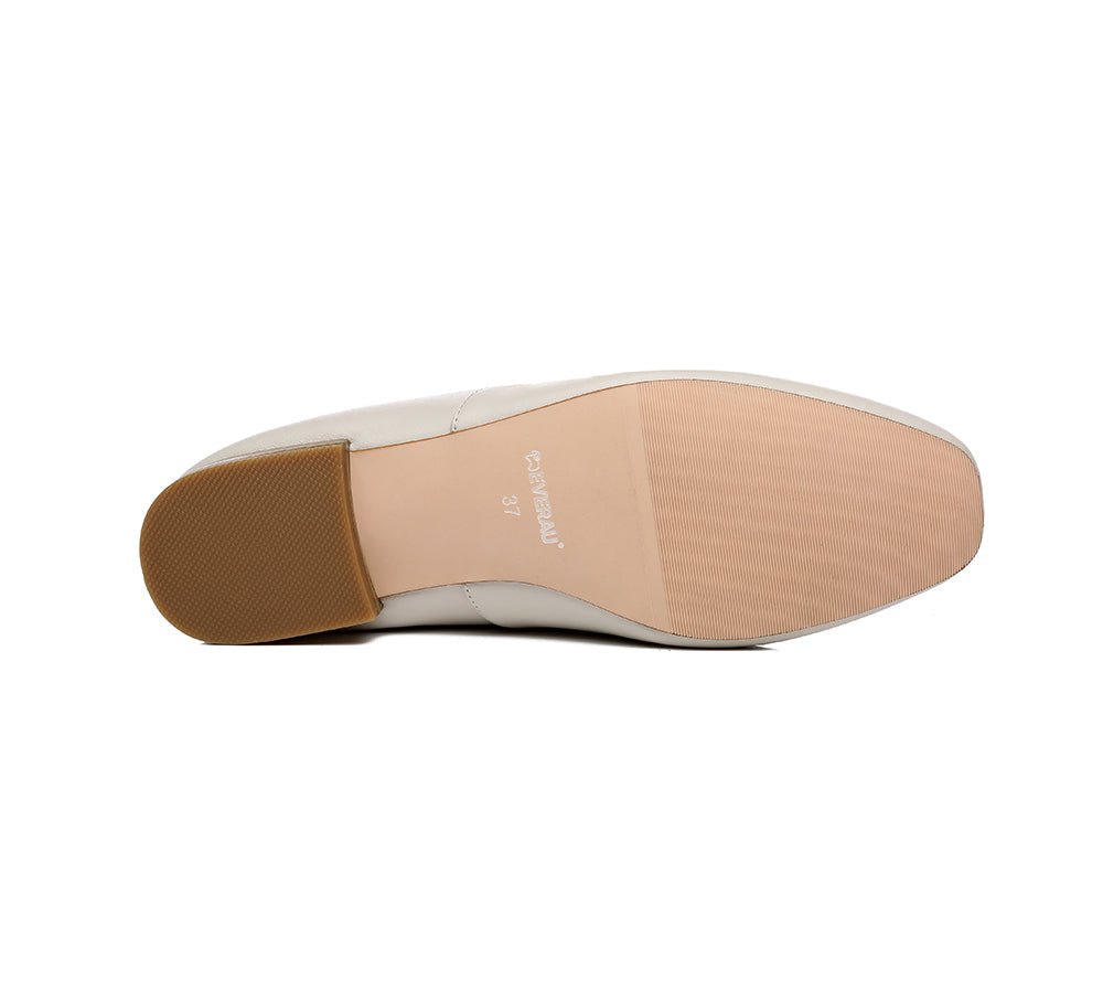 EVERAU® Lace Up Leather Flats Women Kara - Flats - Milky White - AU Ladies 4 / AU Men 2 / EU 35 - Uggoutlet