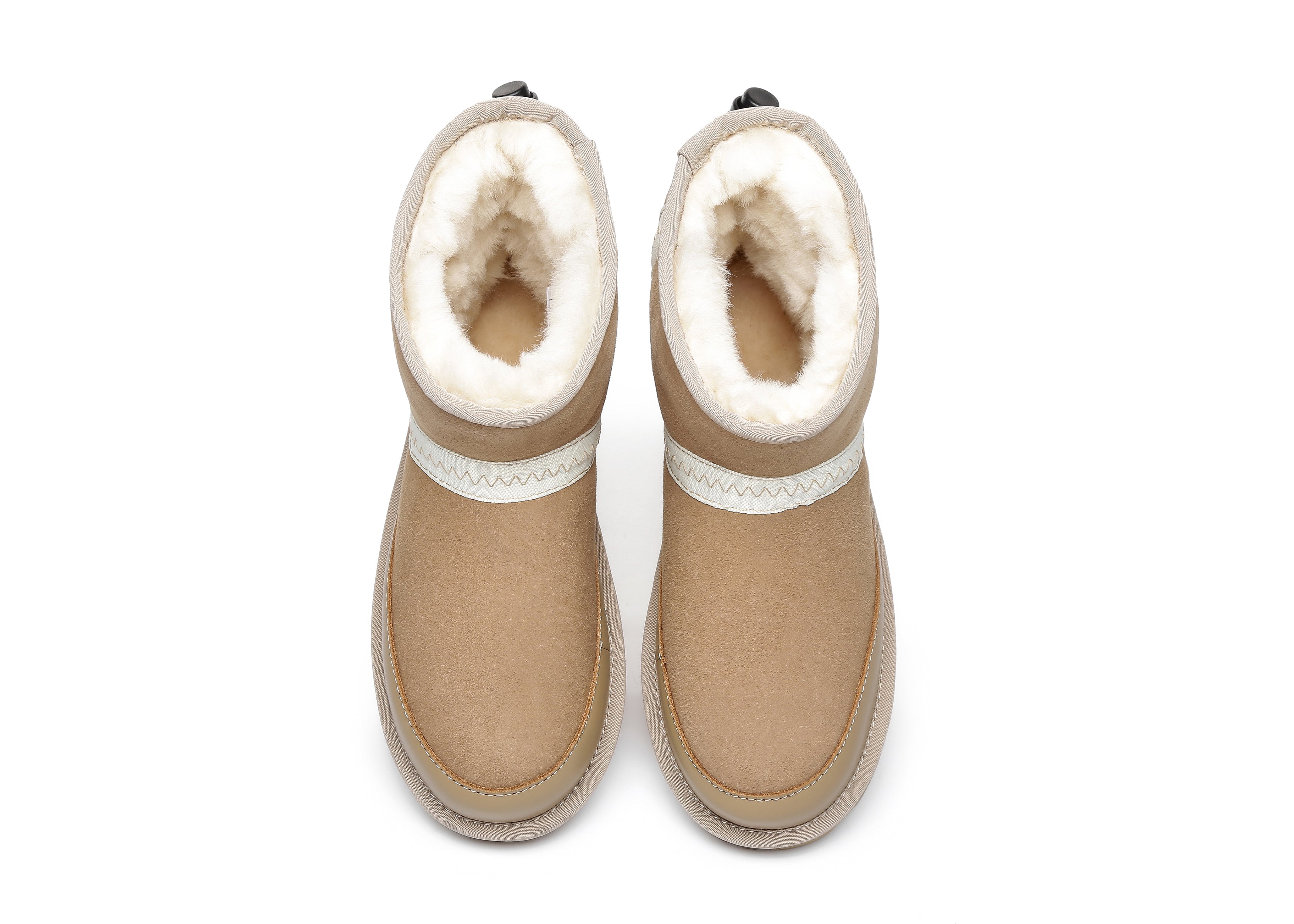 EVERAU® Mini Sheepskin Boots Women Caslon - UGG Boots - Beige - AU Ladies 4 / AU Men 2 / EU 35 - Uggoutlet