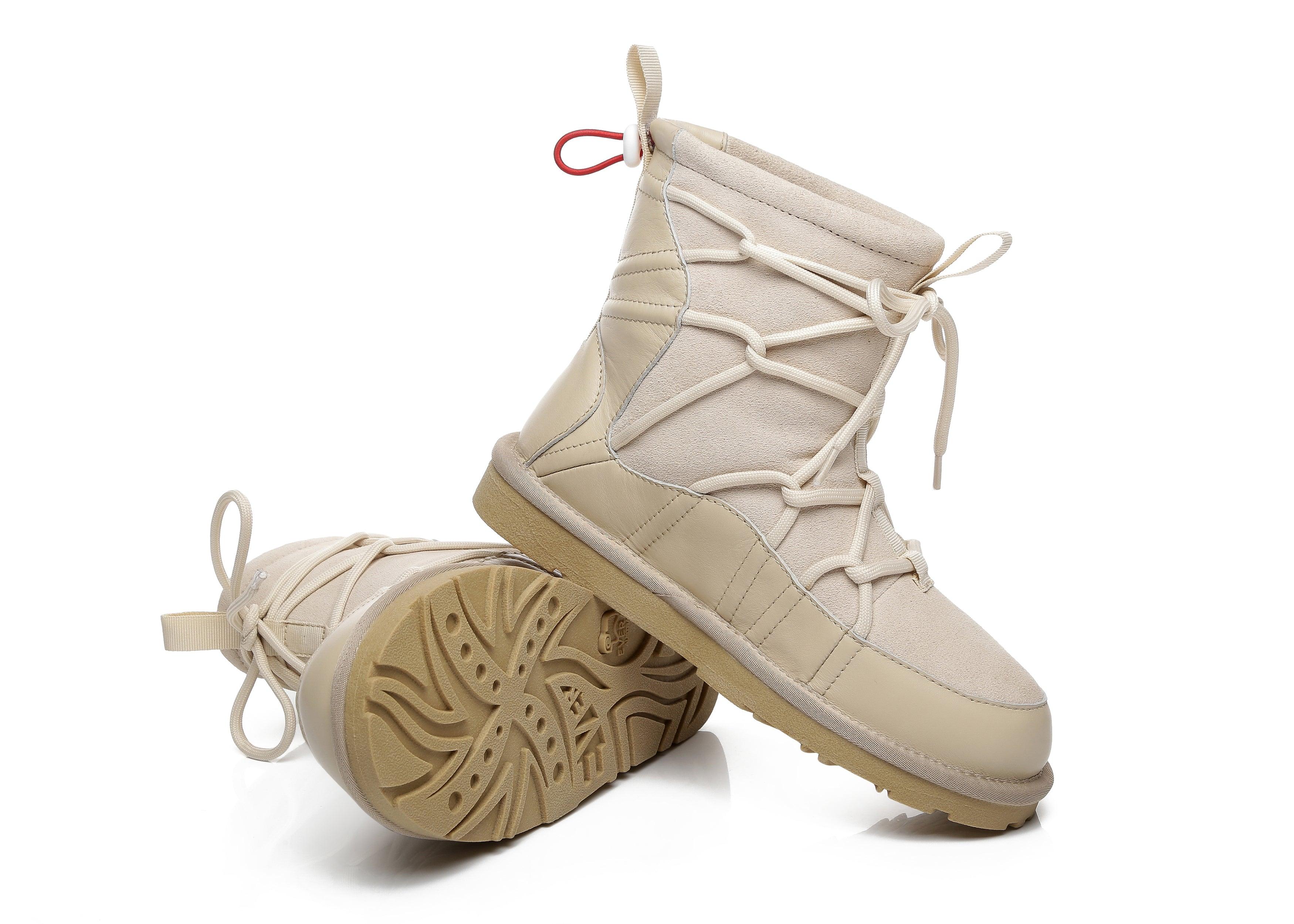 EVERAU® Mini Sheepskin Snowboots Women Didot - UGG Boots - Beige - AU Ladies 4 / AU Men 2 / EU 35 - Uggoutlet