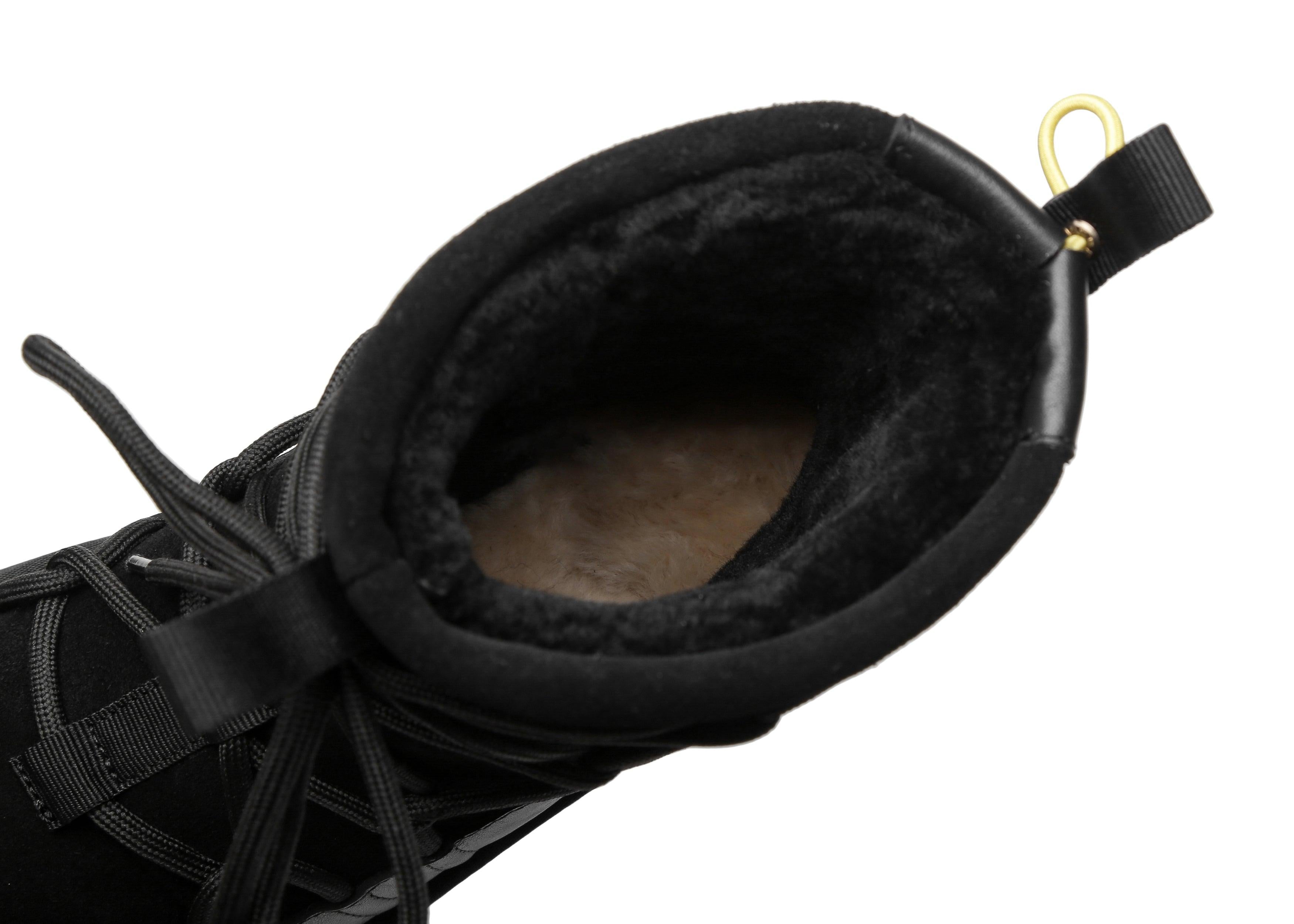 EVERAU® Mini Sheepskin Snowboots Women Didot - UGG Boots - Black - AU Ladies 4 / AU Men 2 / EU 35 - Uggoutlet