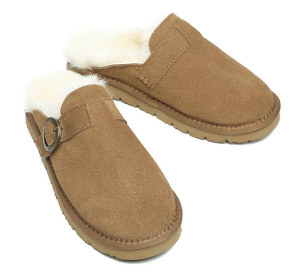 EVERAU® Premium Sheepskin Slipper Women Cedar - UGG Boots - Chestnut - AU Ladies 4 / AU Men 2 / EU 35 - Uggoutlet