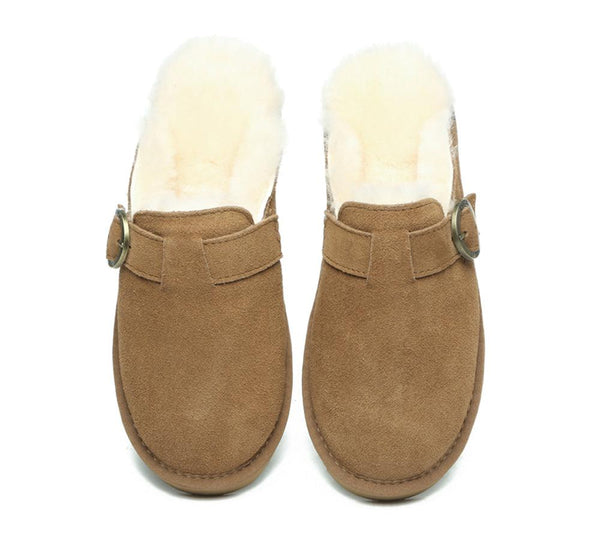 EVERAU® Premium Sheepskin Slipper Women Cedar - UGG Boots - Chestnut - AU Ladies 4 / AU Men 2 / EU 35 - Uggoutlet