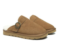 EVERAU® Premium Sheepskin Slipper Women Cedar - UGG Boots - Chestnut - AU Ladies 4 / AU Men 2 / EU 35 - Uggoutlet