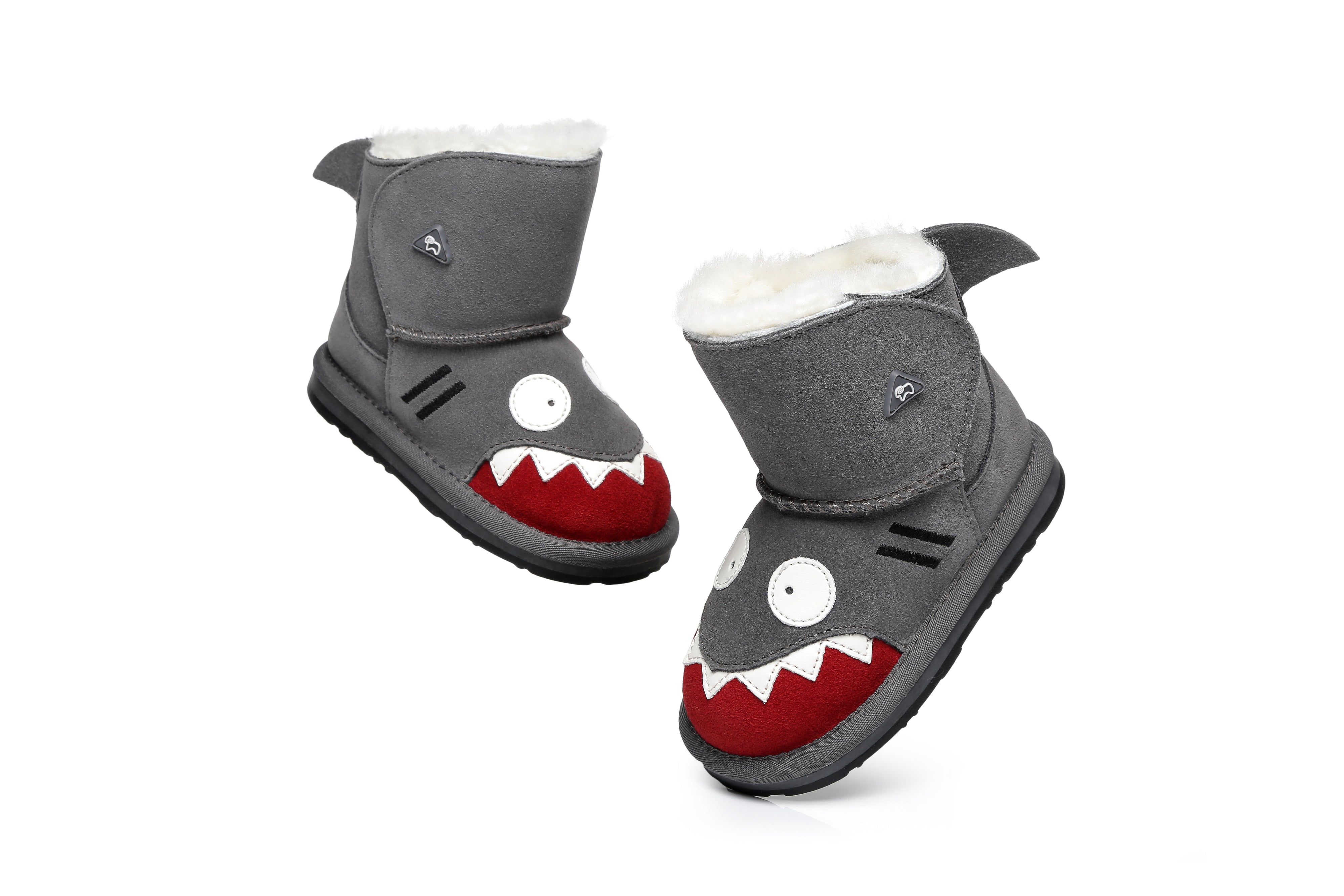 EVERAU® Shark Sheepskin Boots Toddler - UGG Boots - Grey - S - Uggoutlet