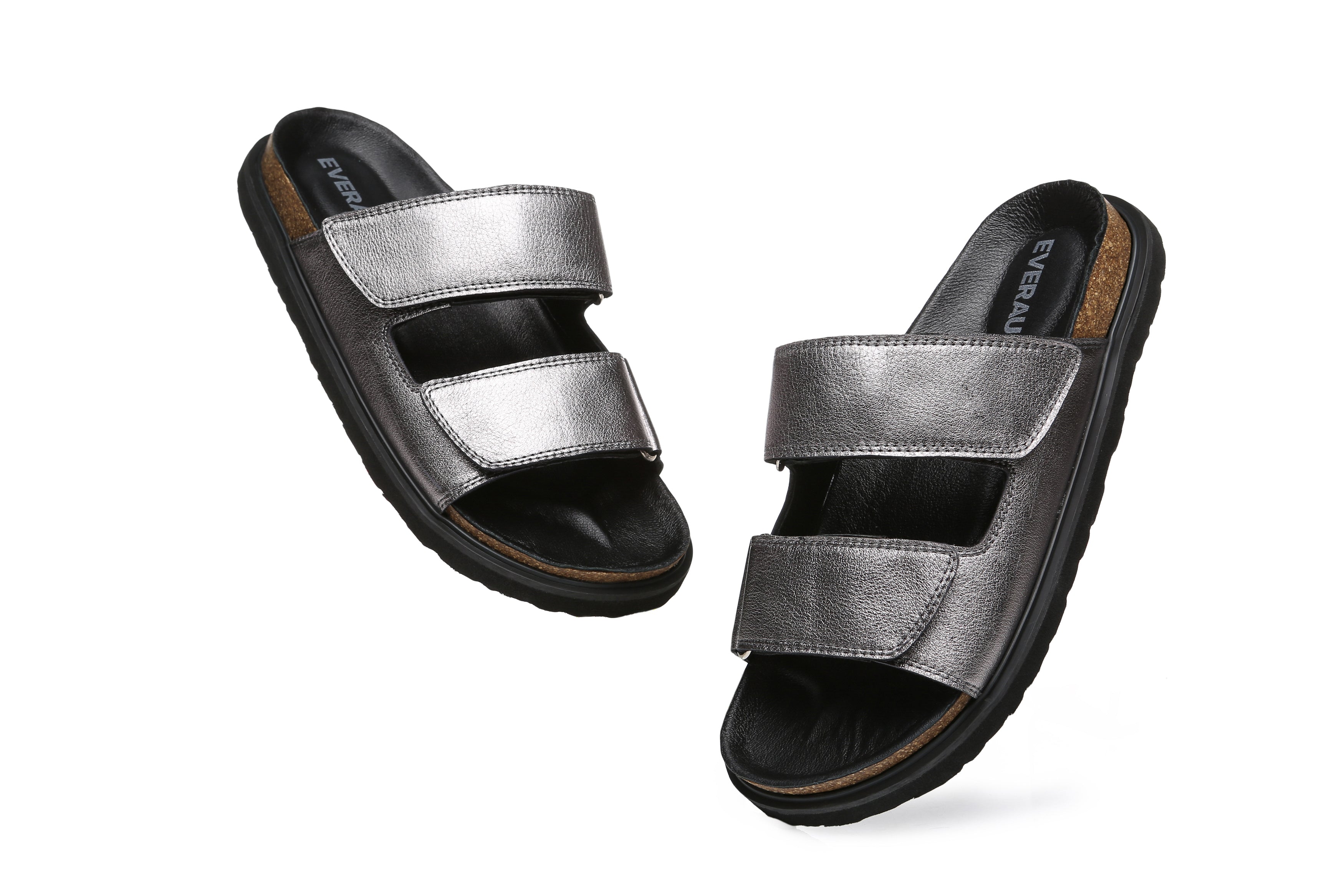 EVERAU® Summer Slide Kora - Sandals - Pewter - AU Ladies 4 / AU Men 2 / EU 35 - Uggoutlet