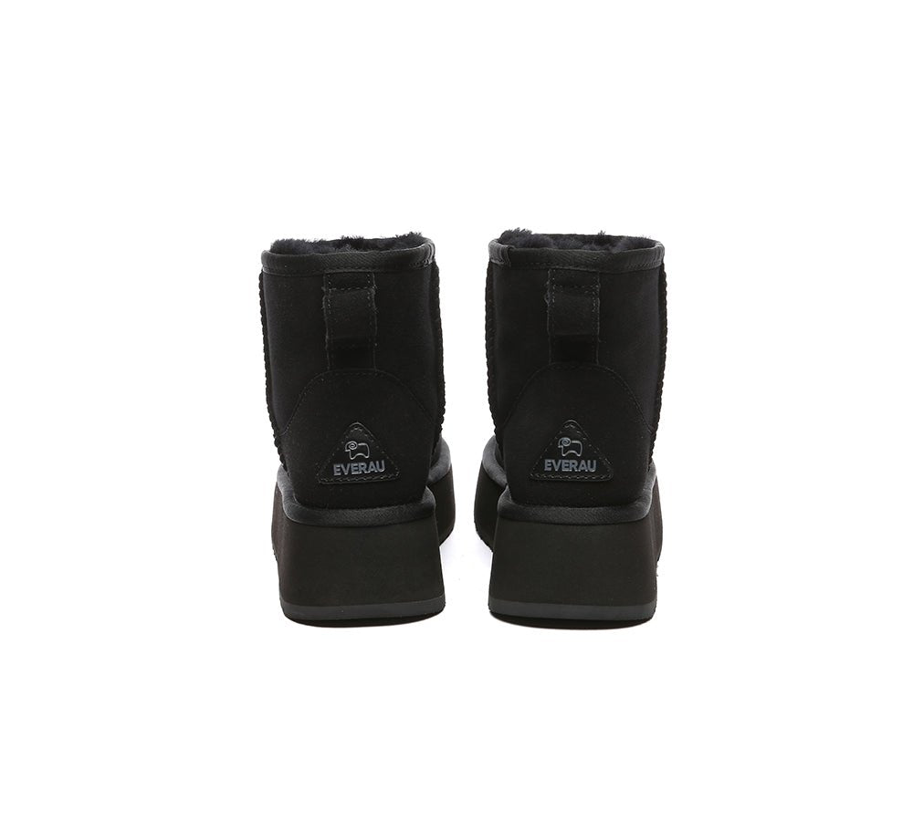 EVERAU® UGG Boots Sheepskin Wool Ankle Platform Thick Bottom Mini Classic - UGG EXPRESS