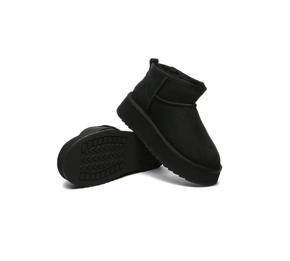 EVERAU® UGG Boots Sheepskin Wool Ankle Ultra Mini Platform - UGG EXPRESS