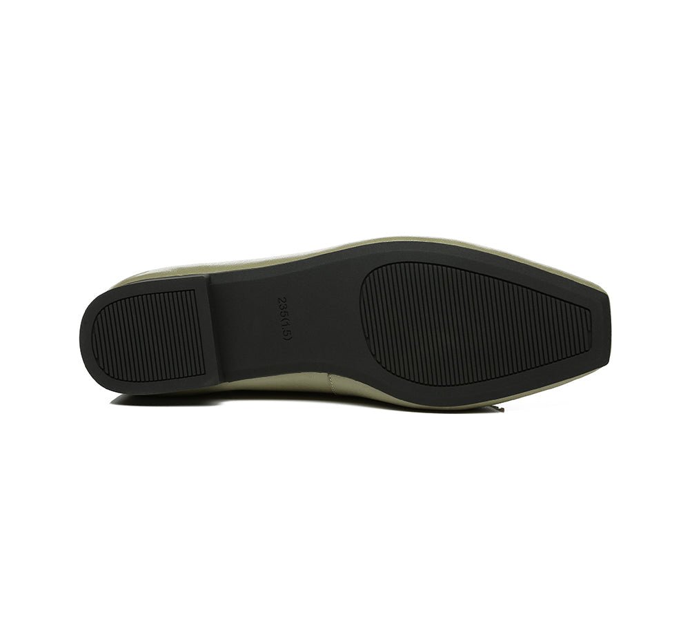 EVERAU® Women Leather Ballet Flats Olivia - Flats - Dark Green - AU Ladies 4 / AU Men 2 / EU 35 - Uggoutlet