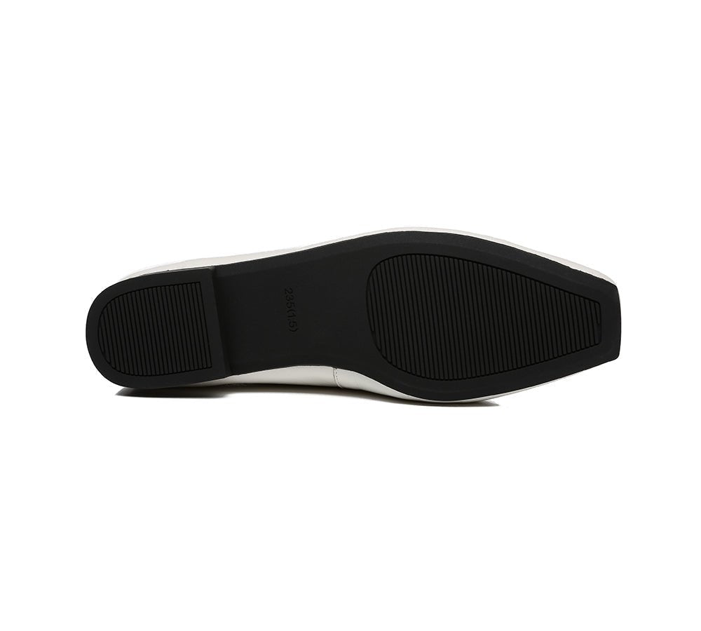 EVERAU® Women Leather Ballet Flats Olivia - Flats - Milky White - AU Ladies 4 / AU Men 2 / EU 35 - Uggoutlet