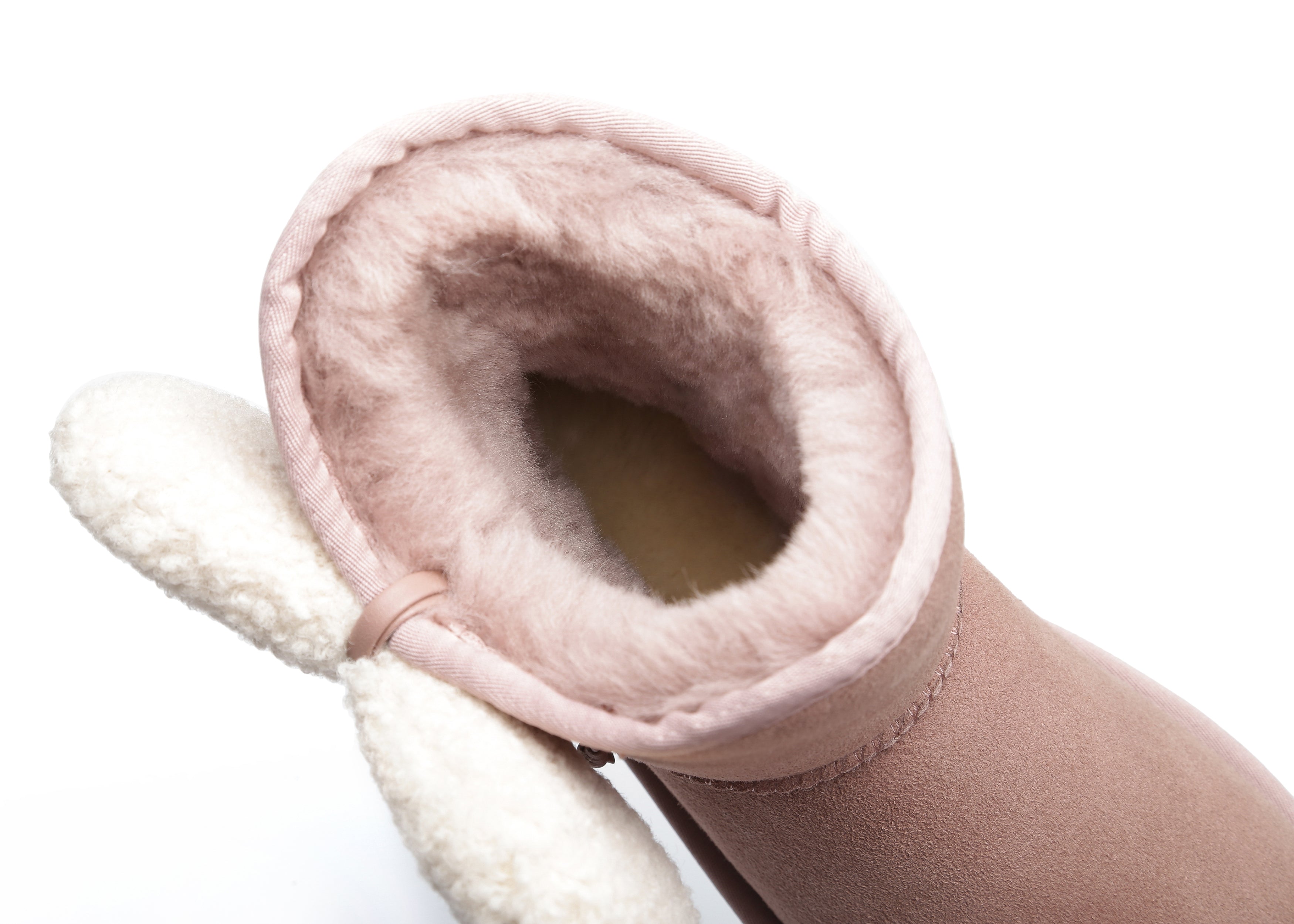 EVERAU® Women Mini Sheepskin Boots With Bow Vela - UGG Boots - Dawn Pink - AU Ladies 4 / AU Men 2 / EU 35 - Uggoutlet