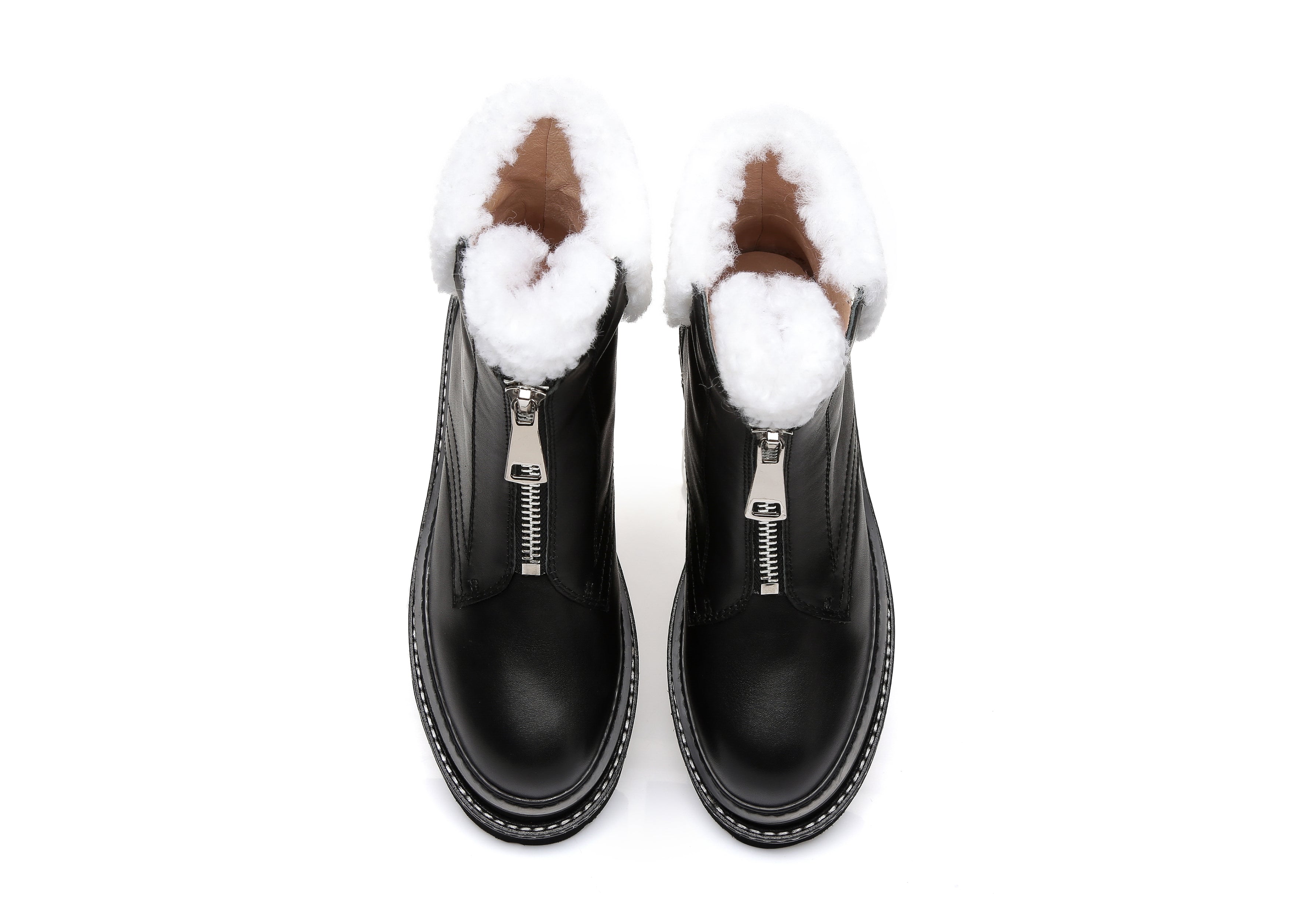 EVERAU® Zip Up Chunky Boots Women Harley - UGG Boots - Black - AU Ladies 4 / AU Men 2 / EU 35 - Uggoutlet