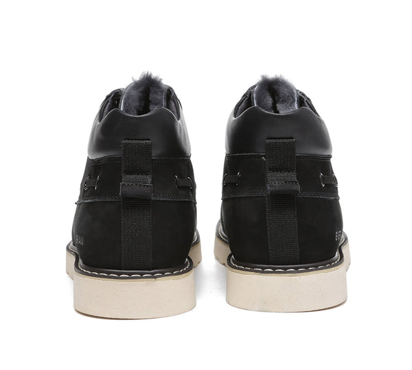 Fashion Boots - Lace Up Ankle Sheepskin Casual Men Boots Summit