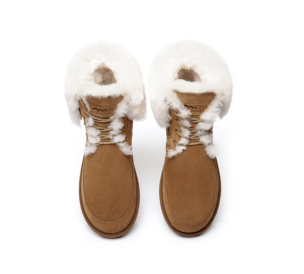Fashion Boots - TA Dora Fashion Lace Up Suede Boots