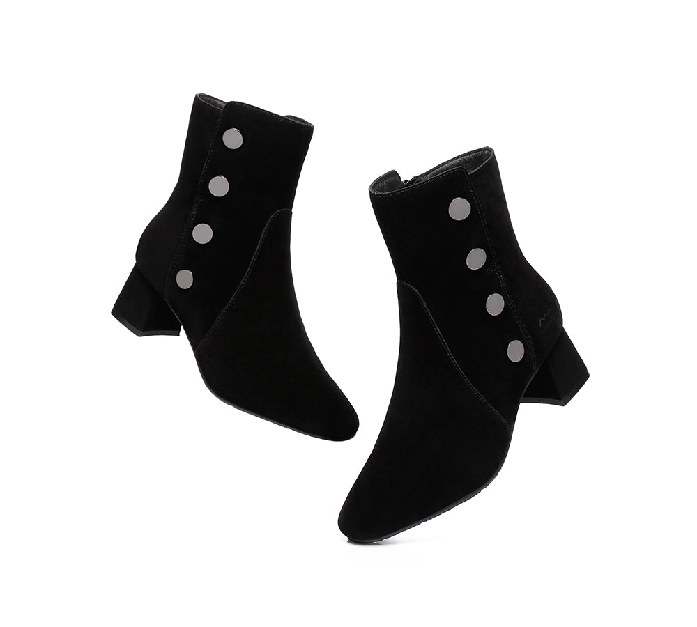 Fashion Boots - TA Midi Women Fashion Block Heel Black Boots
