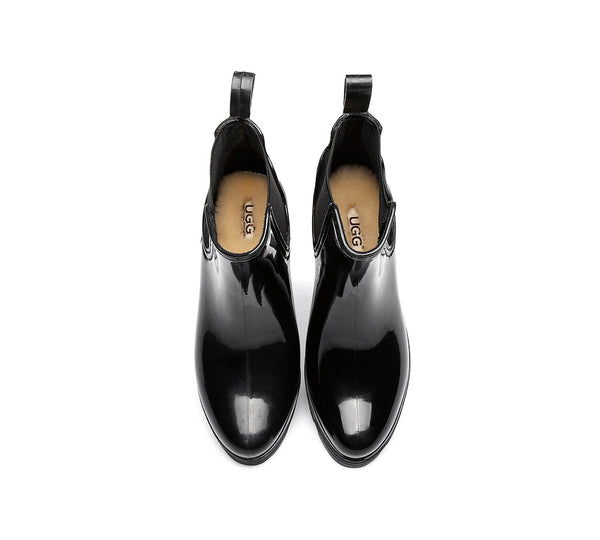 Fashion Boots - UGG Rainboots, Ankle Gumboots Women Vivily With Wool Insole