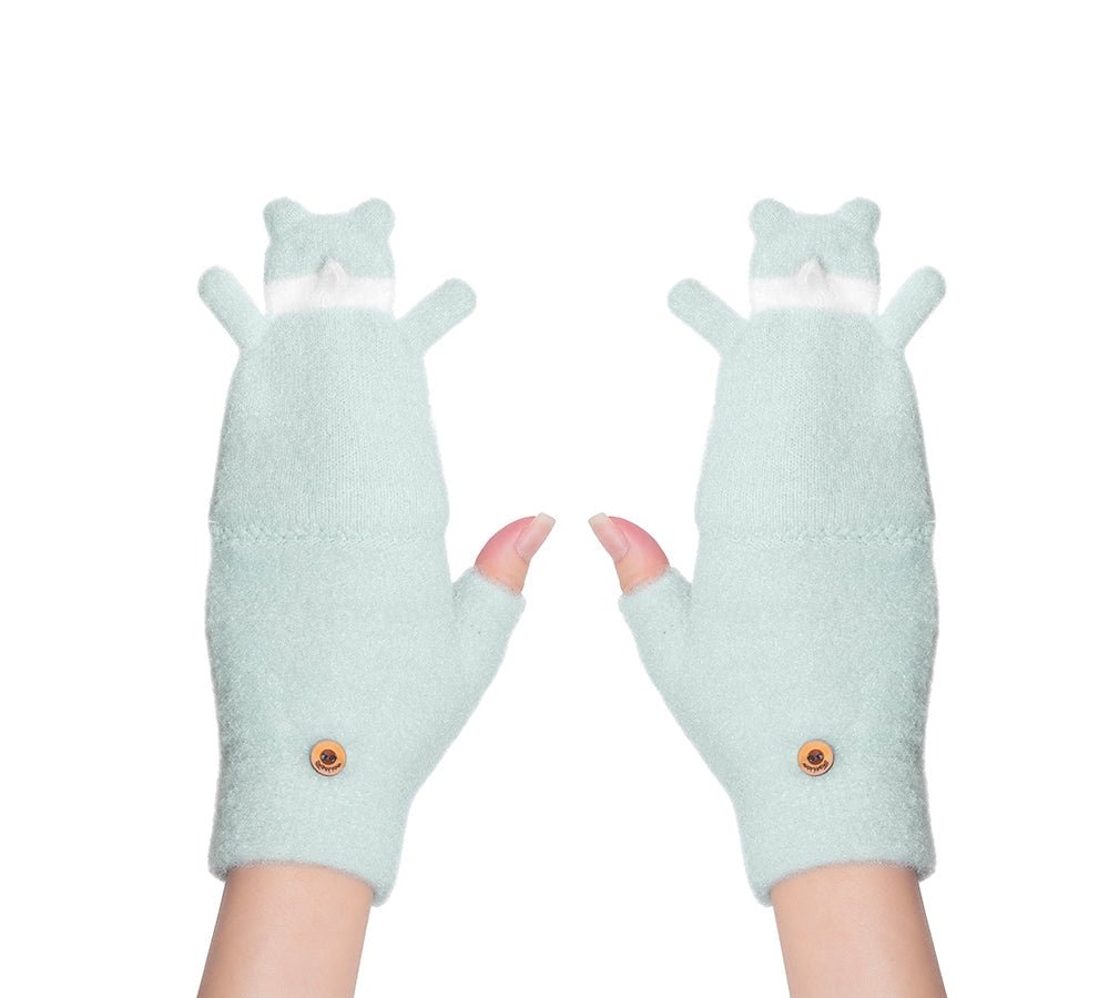Fingerless Ultra Plush Knit Bearling Gloves - Gloves - Green - One Size - Uggoutlet