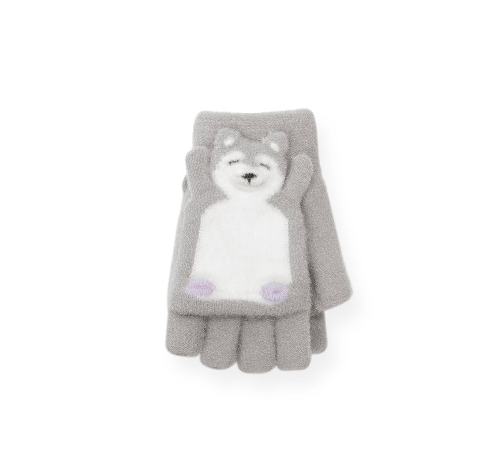 Fingerless Ultra Plush Knit Bearling Gloves - Gloves - Grey - One Size - Uggoutlet