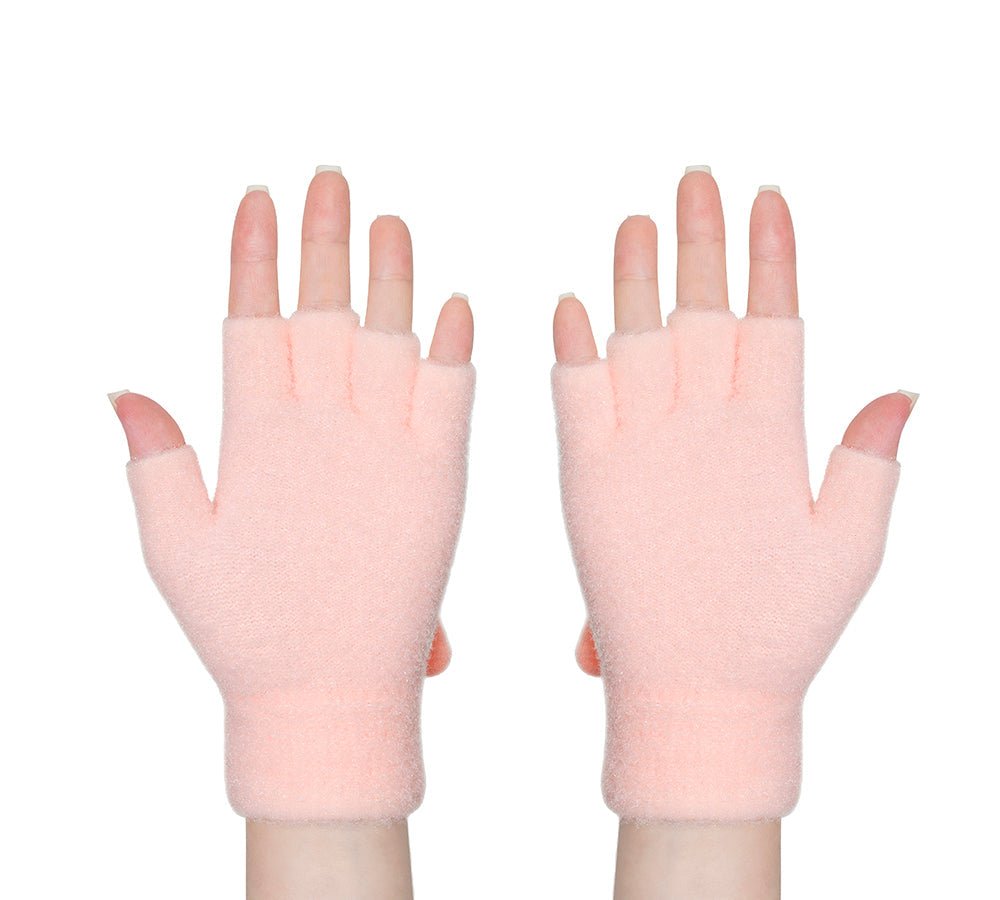 Fingerless Ultra Plush Knit Bearling Gloves - Gloves - Light Pink - One Size - Uggoutlet