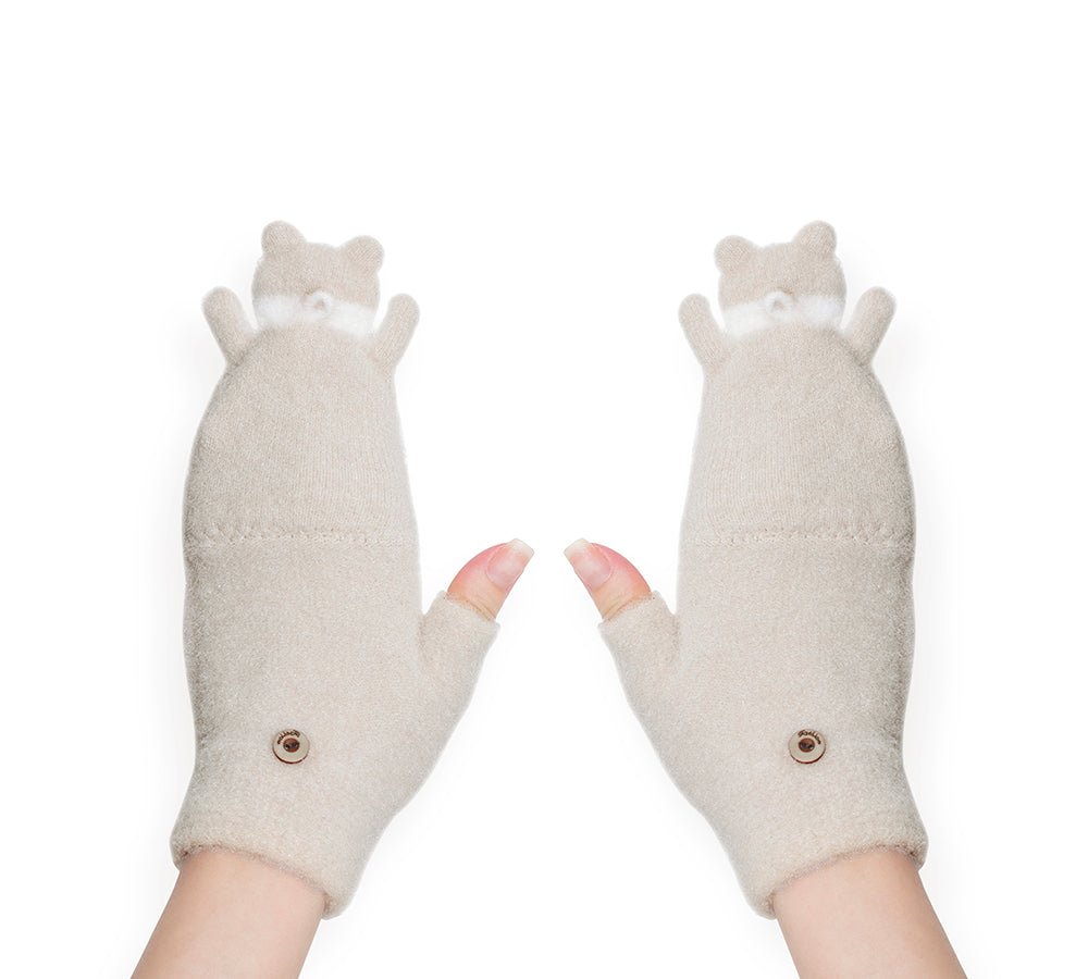Fingerless Ultra Plush Knit Bearling Gloves - Gloves - Sand - One Size - Uggoutlet