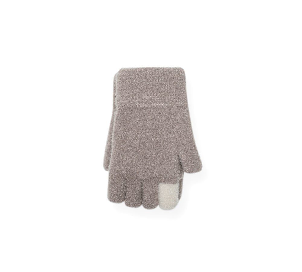 Fingerless Ultra Plush Knit Ewe Gloves - Gloves - Brown - One Size - Uggoutlet