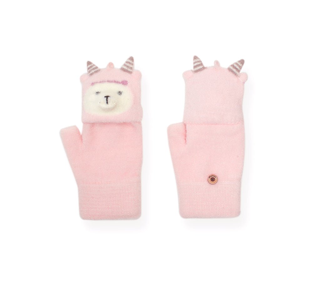 Fingerless Ultra Plush Knit Ewe Gloves - Gloves - Light Pink - One Size - Uggoutlet