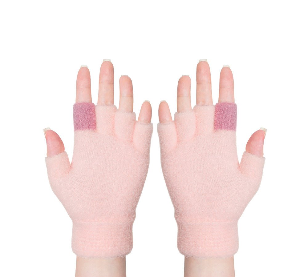 Fingerless Ultra Plush Knit Ewe Gloves - Gloves - Light Pink - One Size - Uggoutlet
