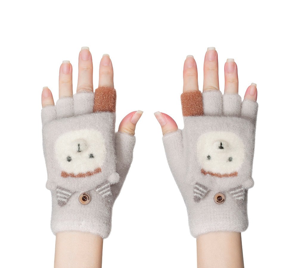 Fingerless Ultra Plush Knit Ewe Gloves - Gloves - Sand - One Size - Uggoutlet