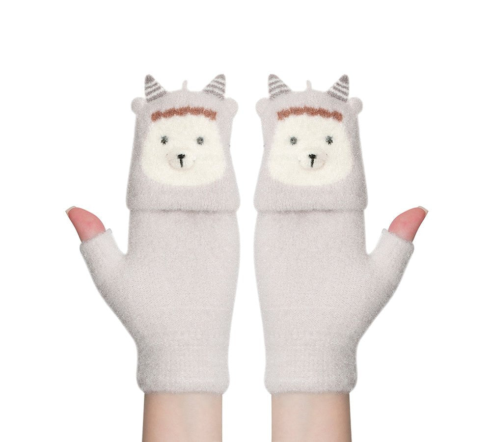 Fingerless Ultra Plush Knit Ewe Gloves - Gloves - Sand - One Size - Uggoutlet