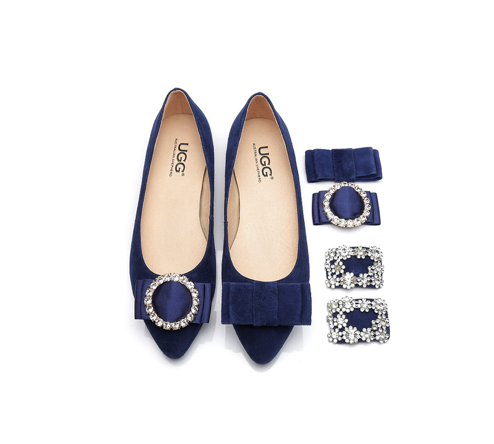 Flats - AS UGG Women Leather Ballet Flats Isabella