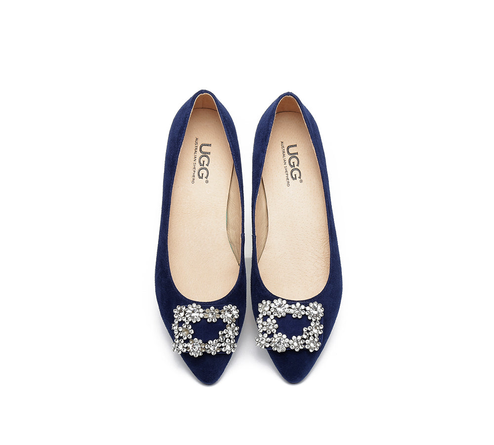 Flats - AS UGG Women Leather Ballet Flats Isabella
