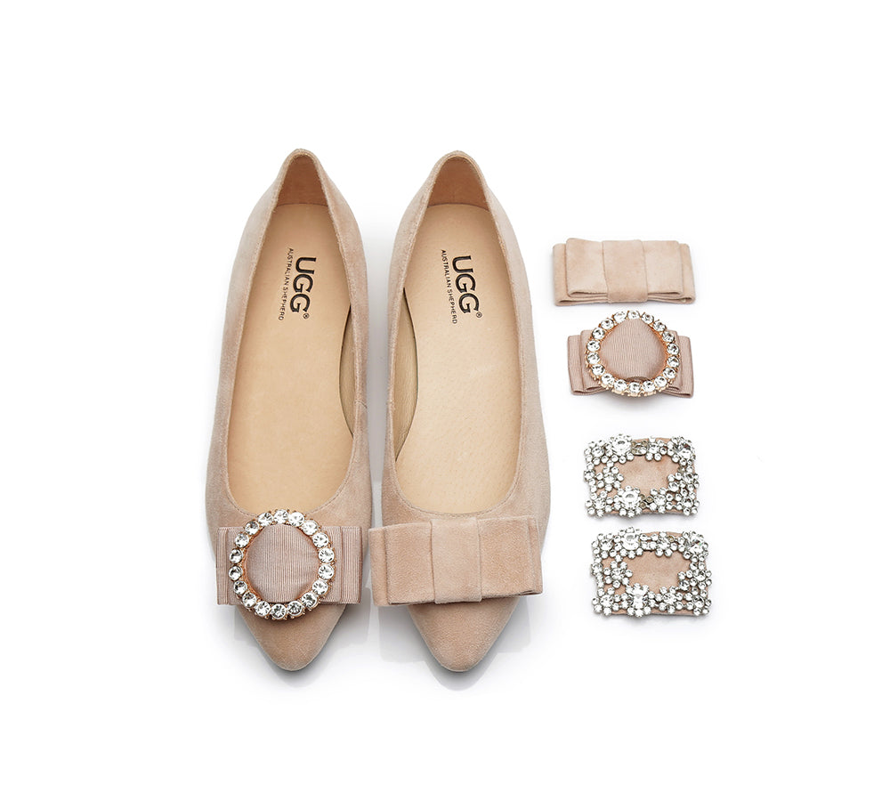 Flats - AS UGG Women Leather Ballet Flats Isabella