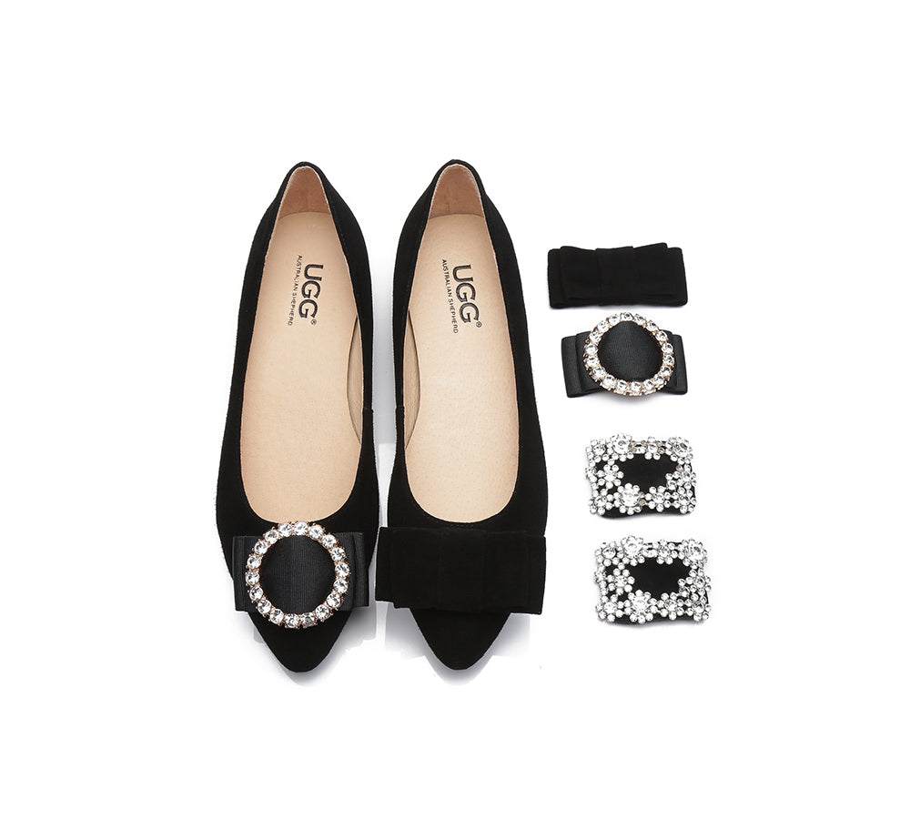 Flats - AS UGG Women Leather Ballet Flats Isabella
