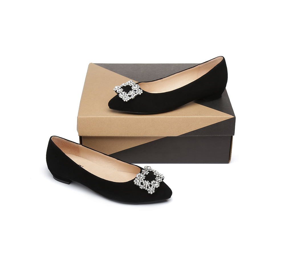 Flats - AS UGG Women Leather Ballet Flats Isabella